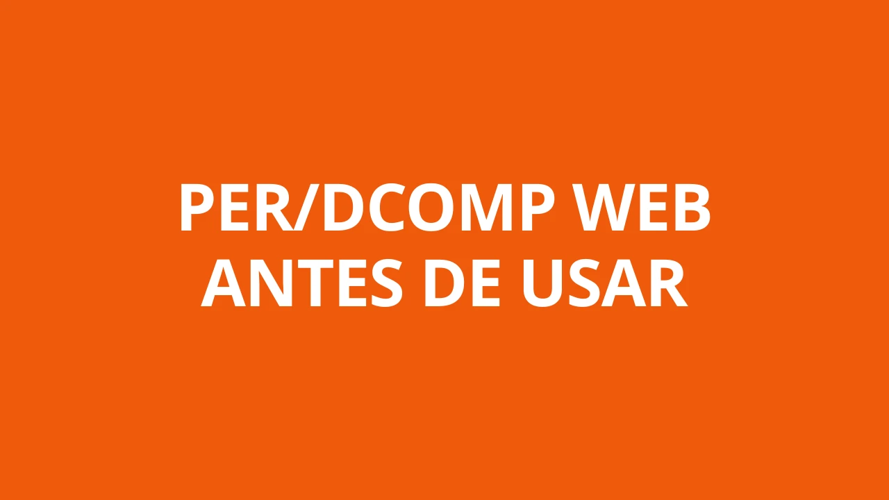 PER/DCOMP WEB ANTES DE USAR